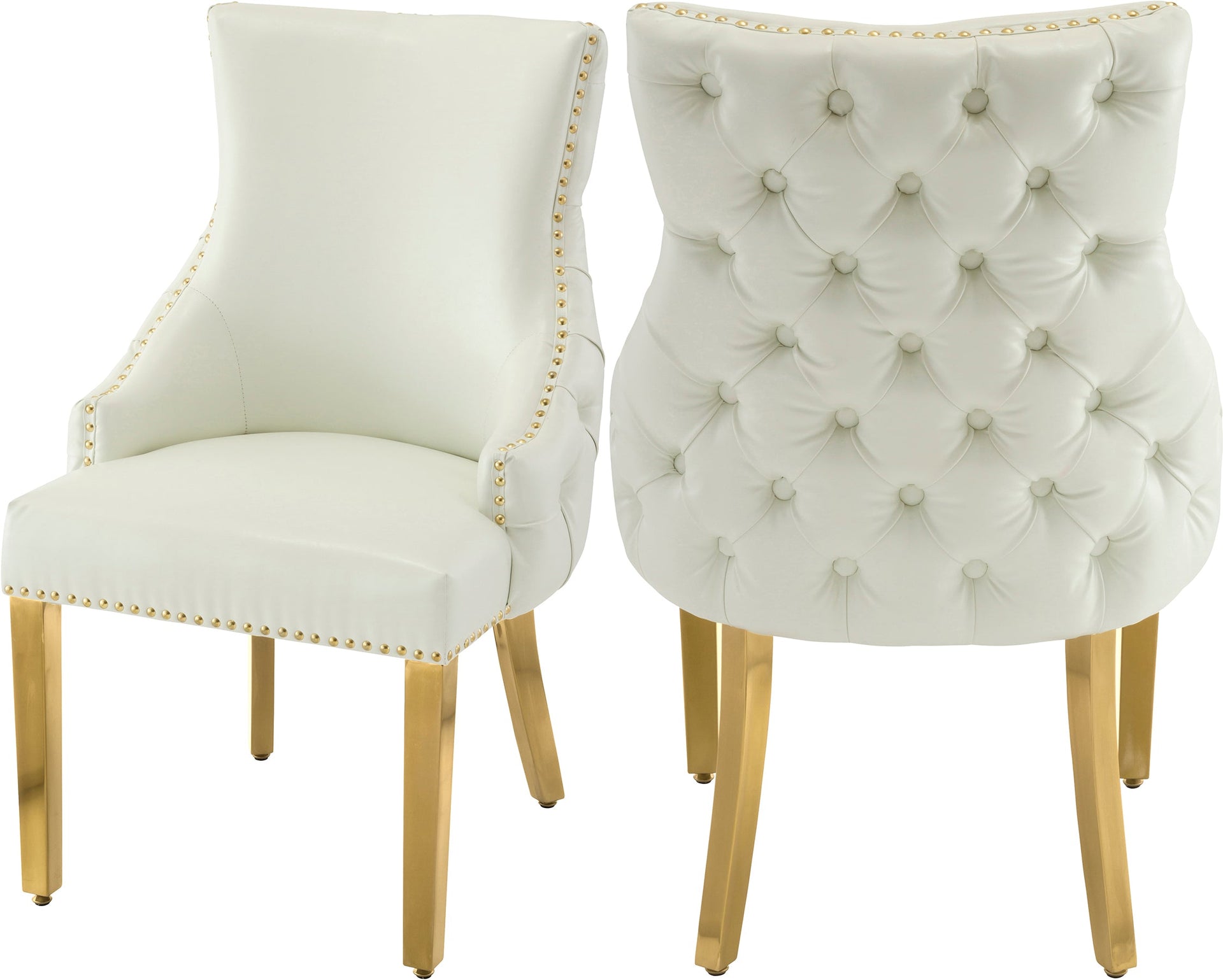 Tuft White Faux Leather Dining Chair image