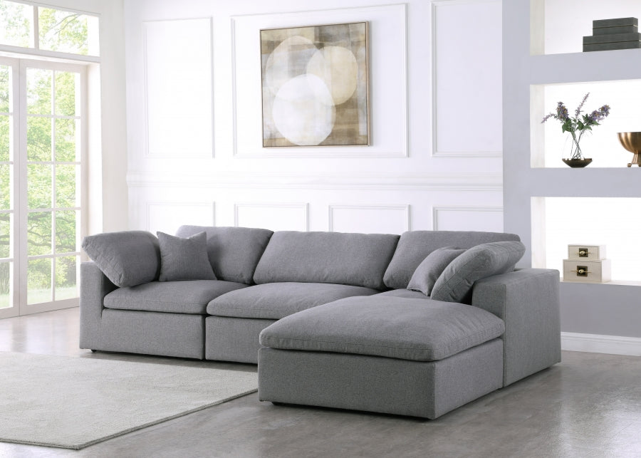 Serene Linen Deluxe Modular Relleno de plumón Comodidad tipo nube Seccional reversible con relleno