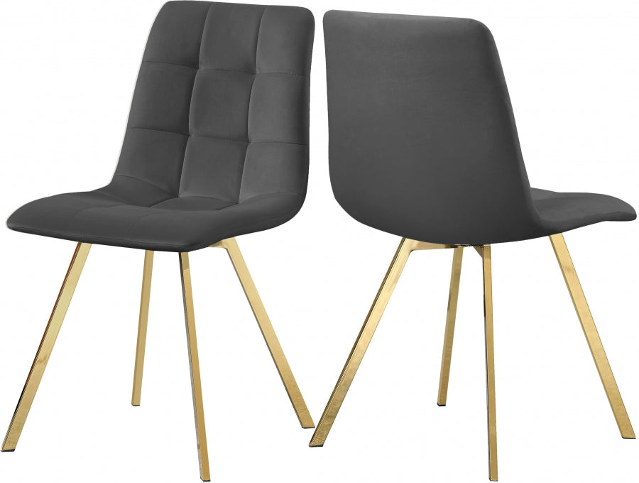 Silla de comedor Annie de terciopelo gris