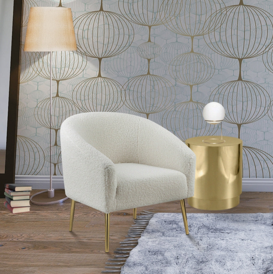Silla Barlow de piel sintética Crema