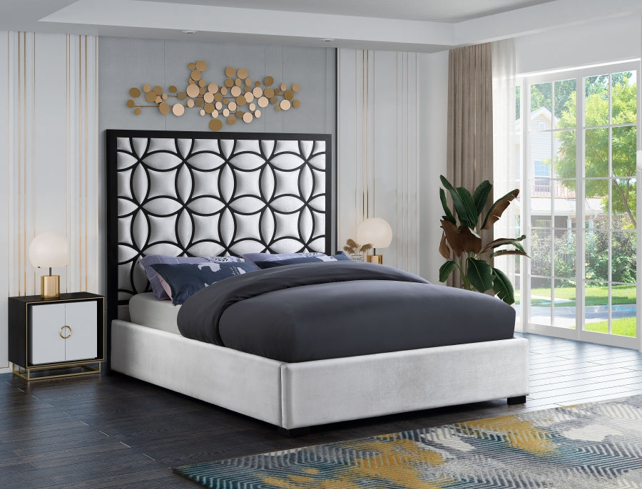 Taj Velvet Bed White