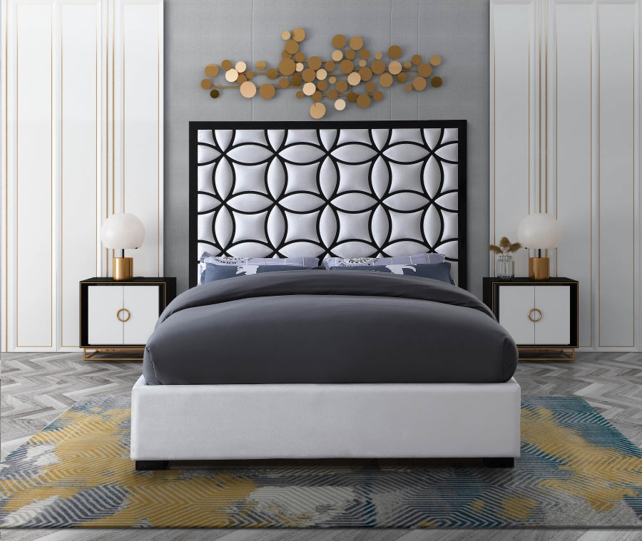Taj Velvet Bed White
