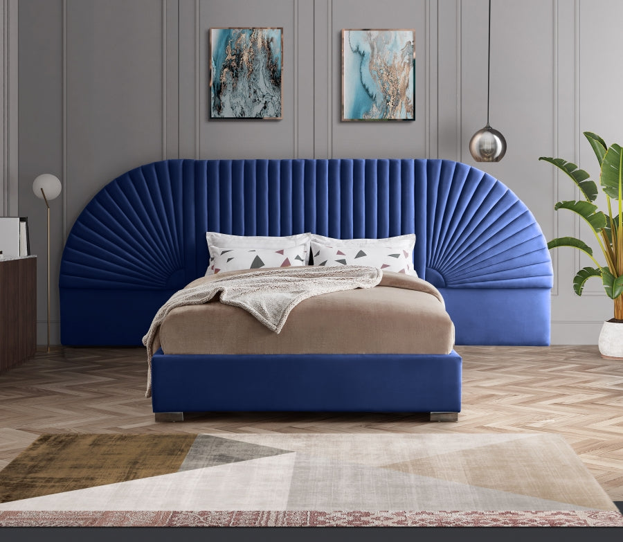 Cleo Velvet Bed Blue