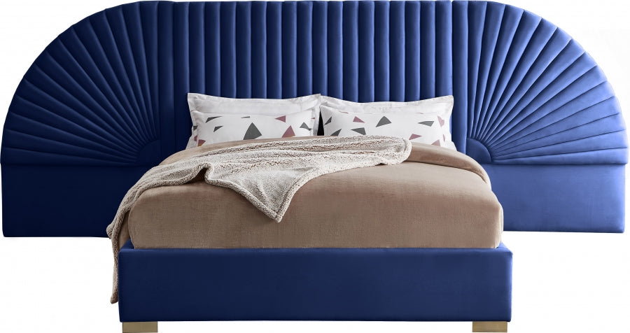 Cleo Velvet Bed Blue