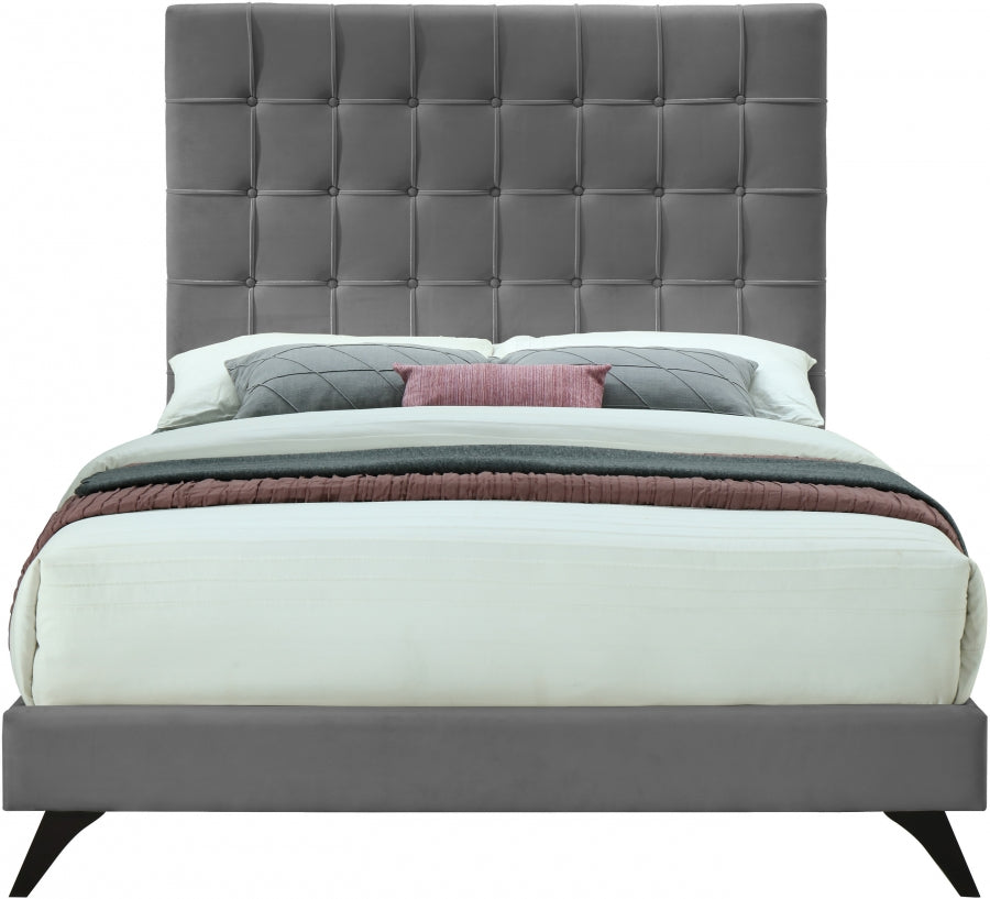 Cama Elly Terciopelo Gris