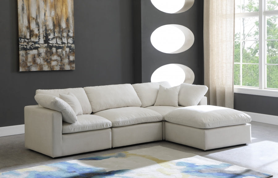 Terciopelo de felpa Modular estándar Relleno de plumón Confort tipo nube Relleno Seccional reversible
