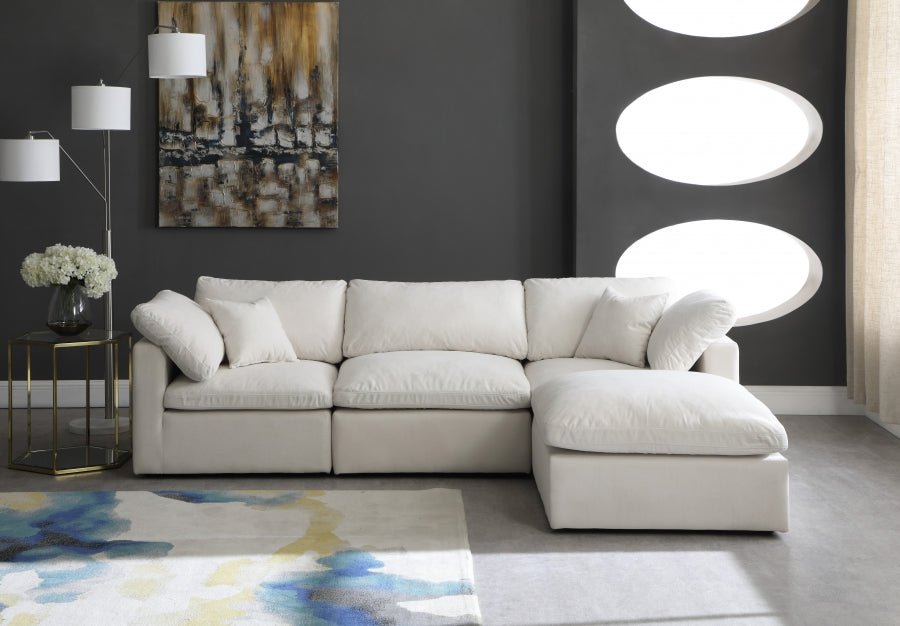 Terciopelo de felpa Modular estándar Relleno de plumón Confort tipo nube Relleno Seccional reversible