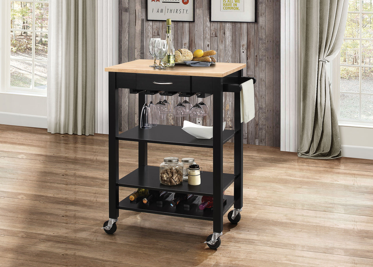 Ottawa Natural & Black Kitchen Cart image