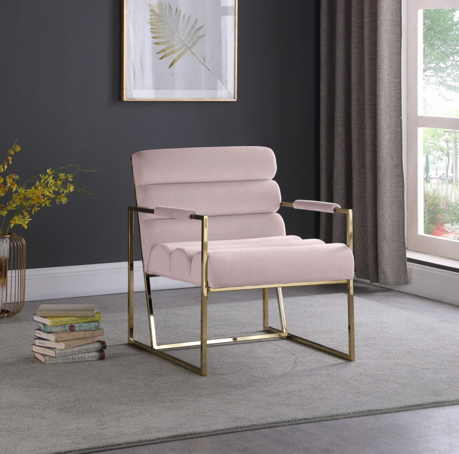 Wayne Velvet Accent Chair Pink