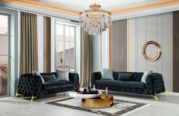 Iris Charcoal Velvet Sofa & Loveseat. COMING SOON