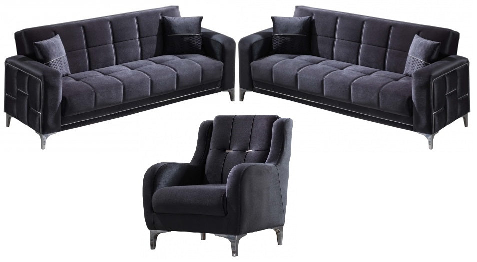 Alice Convertible Livingroom Set Anthracite.