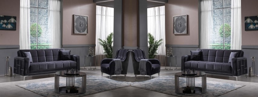 Alice Convertible Livingroom Set Anthracite.