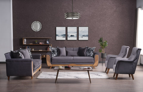 Alyans Convertible Livingroom Set Anthracite