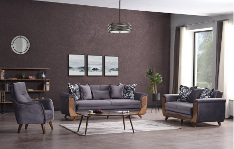 Alyans Convertible Livingroom Set Anthracite