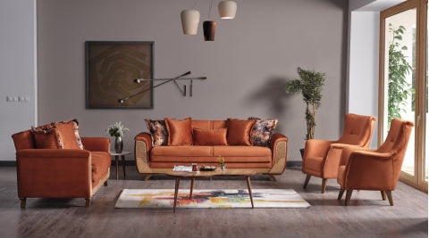 Alyans Convertible Livingroom Set Orange