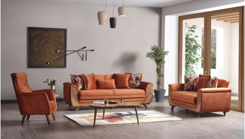 Alyans Convertible Livingroom Set Orange