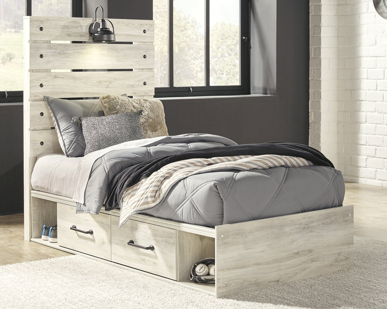 Cambeck Twin Panel Bed with 4 Storage Drawers image