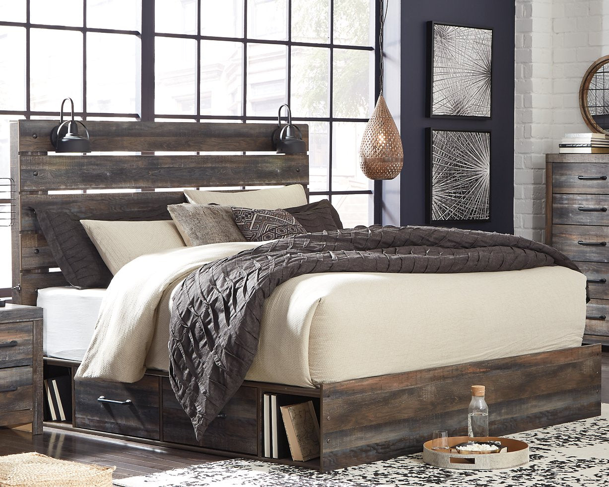 Drystan King Panel Bed with 2 Storage Drawers image