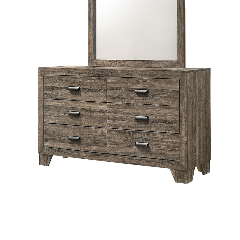 SETB9200 GRUPO DE DORMITORIO GRIS PANEL MILLIE JUEGO DE 4 PIEZAS. 