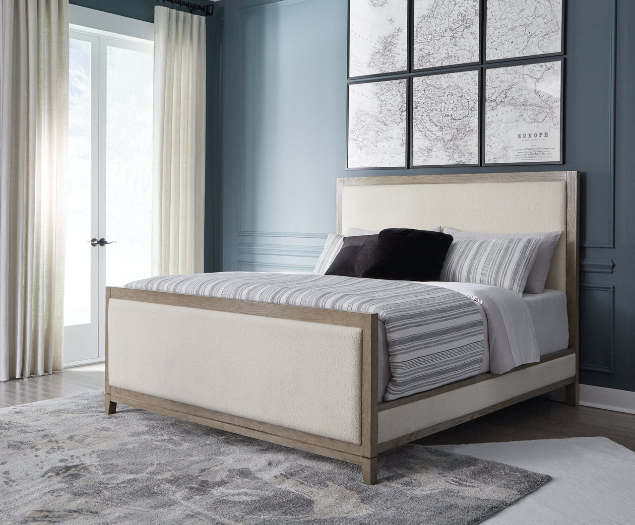 Chrestner King Upholstered Panel Bed image