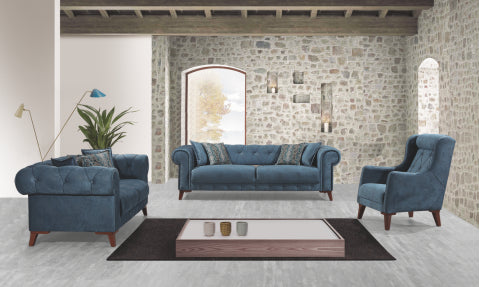 Bernardo Convertible Livingroom Set Ocean Blue.Coming Soon