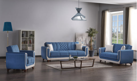 Berre Convertible Livingroom Set Blue