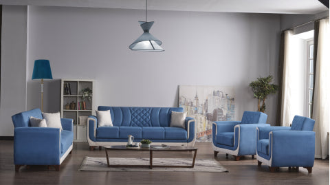 Berre Convertible Livingroom Set Blue