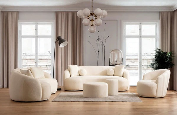 Bonita Ivory Boucle Sofa and Loveseat Set.Coming Soon.