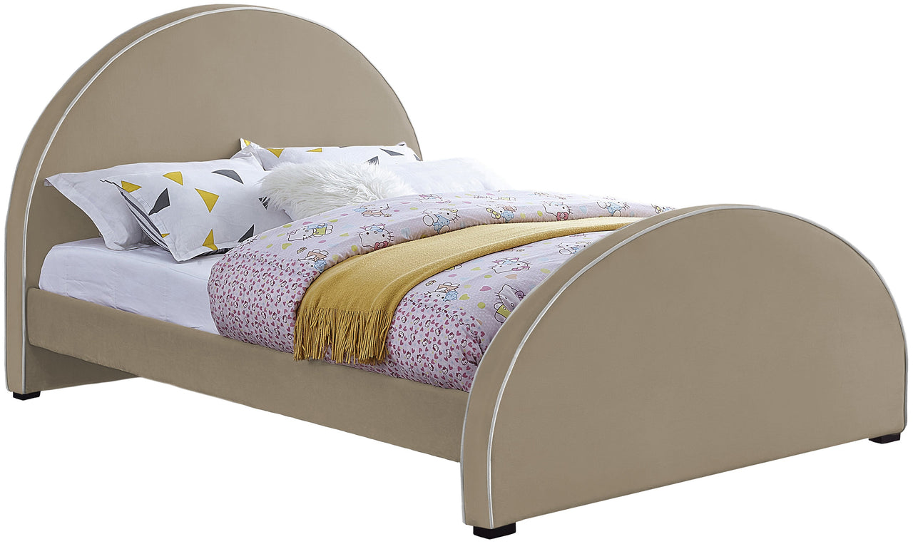 Brody Beige Velvet King Bed image