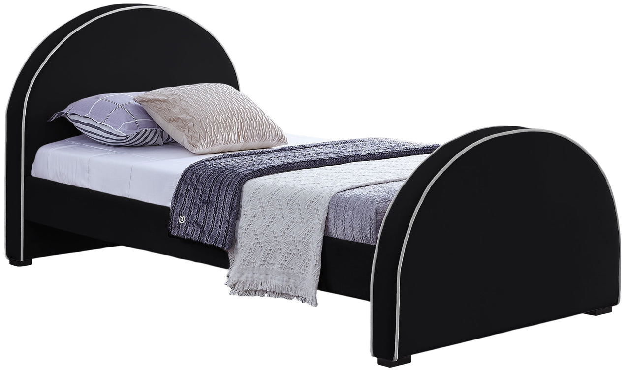 Brody Black Velvet Twin Bed image