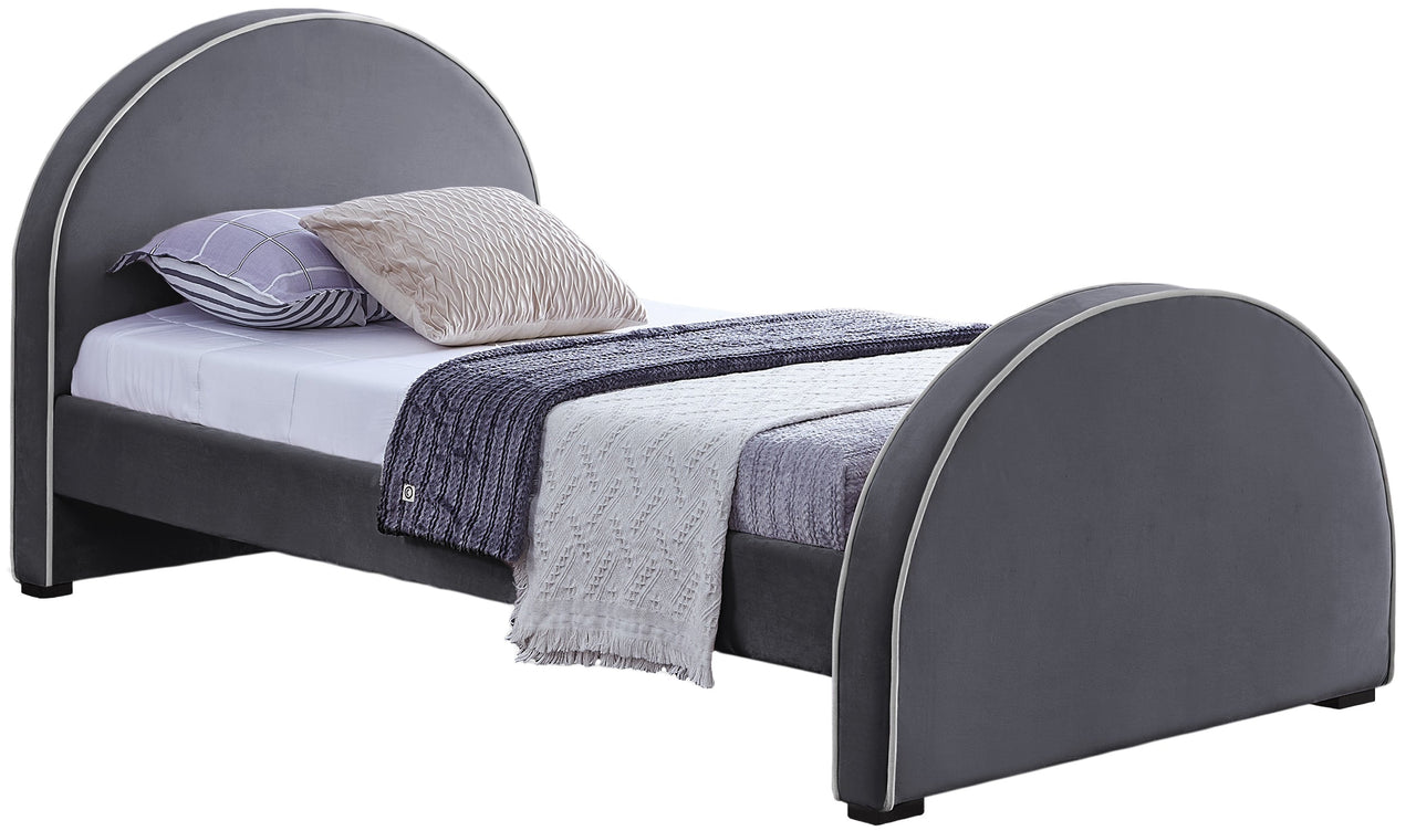 Brody Grey Velvet Twin Bed image