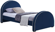 Brody Navy Velvet Twin Bed image