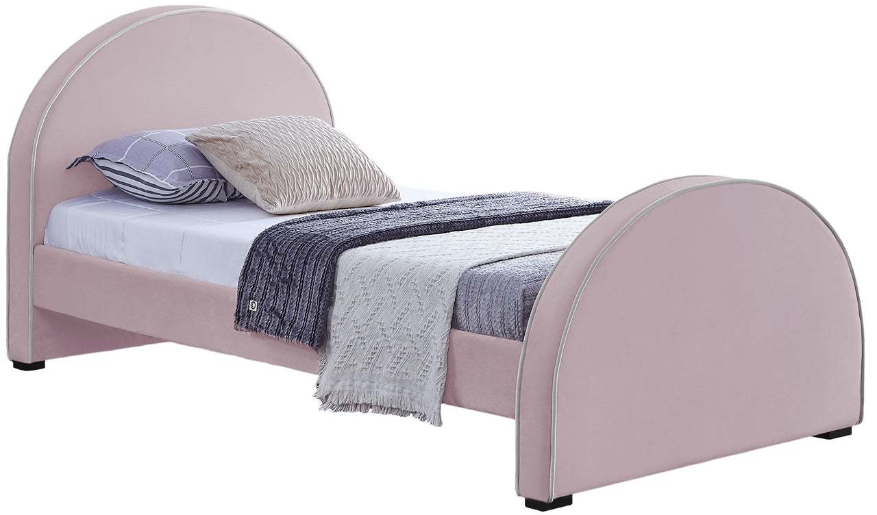 Brody Pink Velvet Twin Bed image