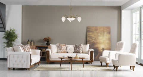 Carmen Convertible Livingroom Set Ivory