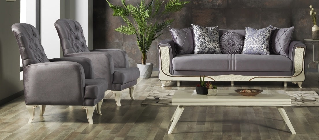 Carmen Convertible Livingroom Set Gray