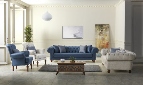 Conjunto de salón estacionario Chester azul