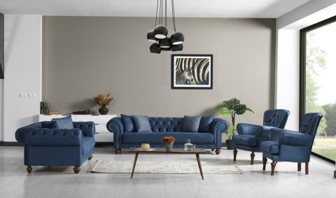 Conjunto de salón estacionario Chester azul