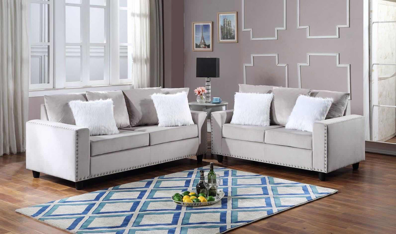 Juego de sofá y loveseat negro Cenicienta