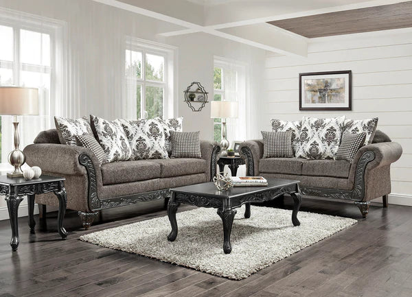 6420 Sofá y loveseat ahumado Sinbad 