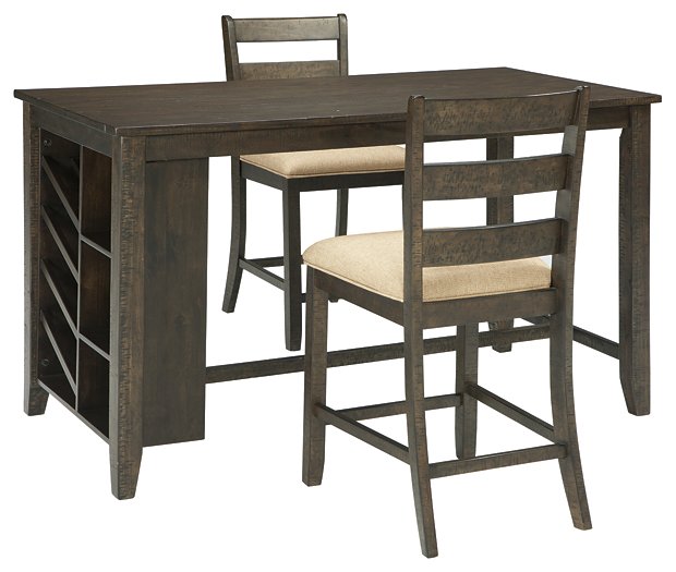 Juego de comedor con altura de mostrador Rokane de 3 piezas
