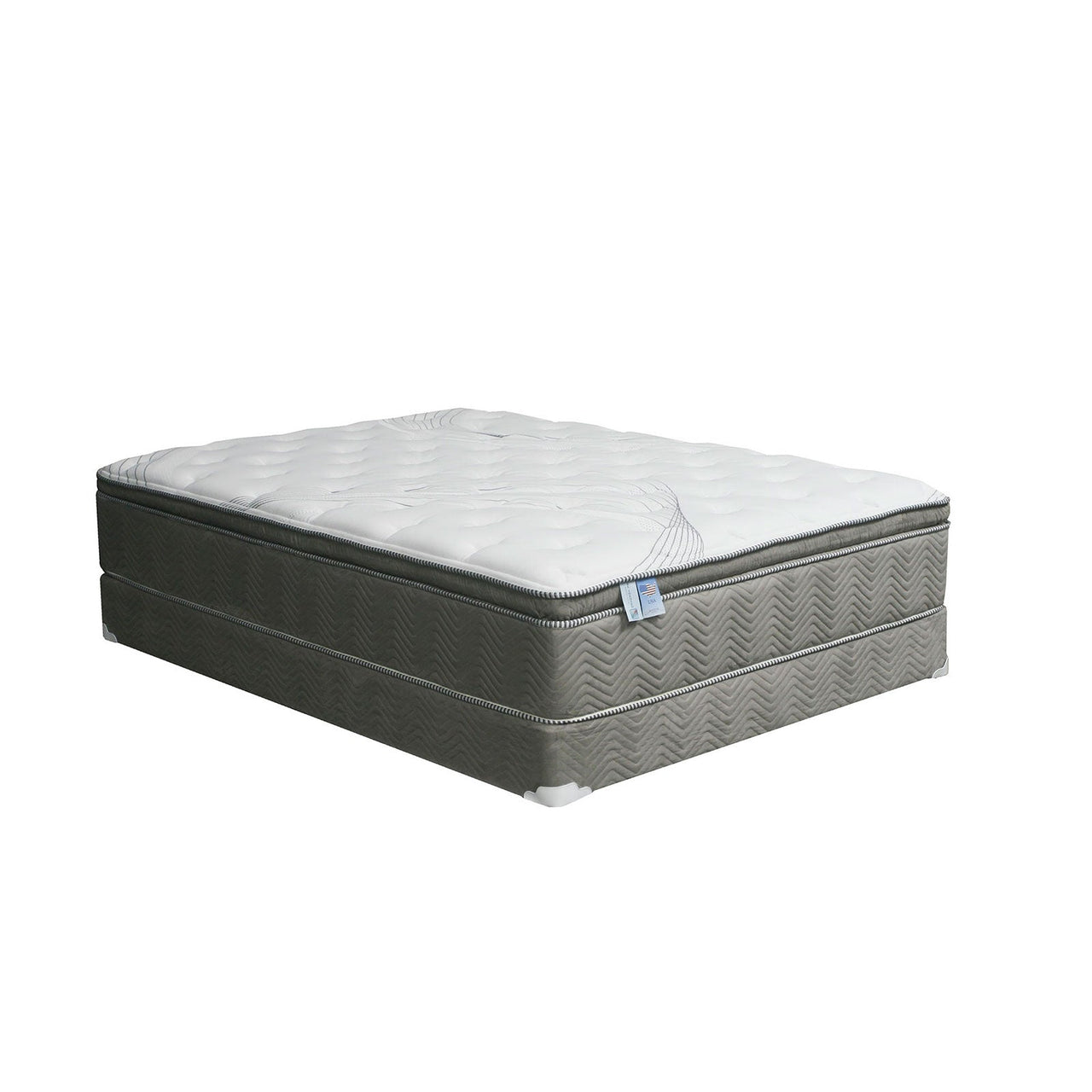 STORMIN White/Gray 13" Euro Pillow Top Mattress, E.King image