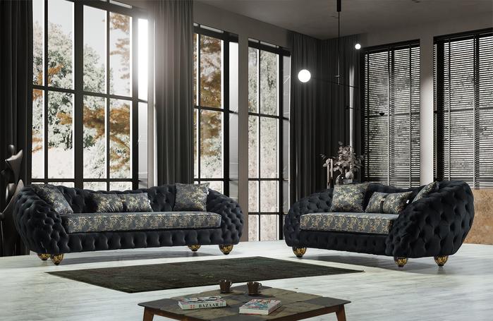 Dalia Black Velvet Sofa & Loveseat. COMING SOON