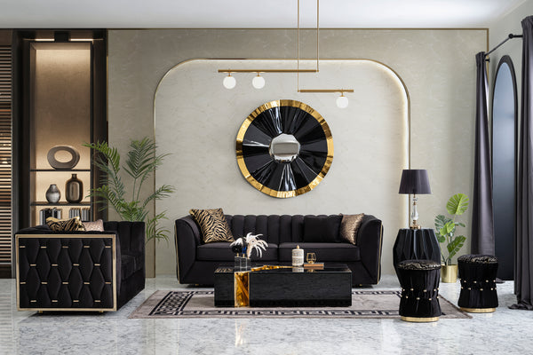 Dream Black Velvet Sofa & Loveseat.