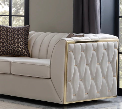 Dream Ivory Velvet Sofa & Loveseat.