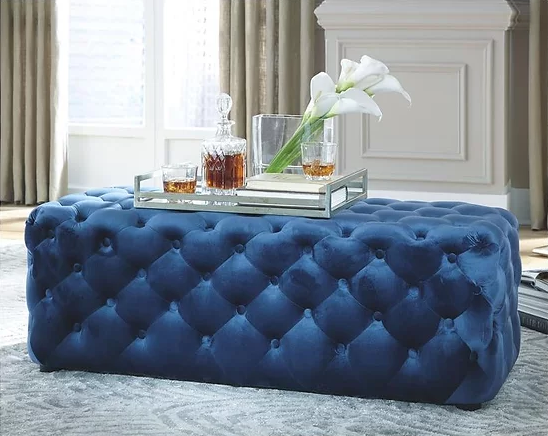 Lister Navy Accent Ottoman