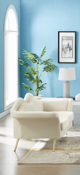 Lips Collection Cream Living Room Set