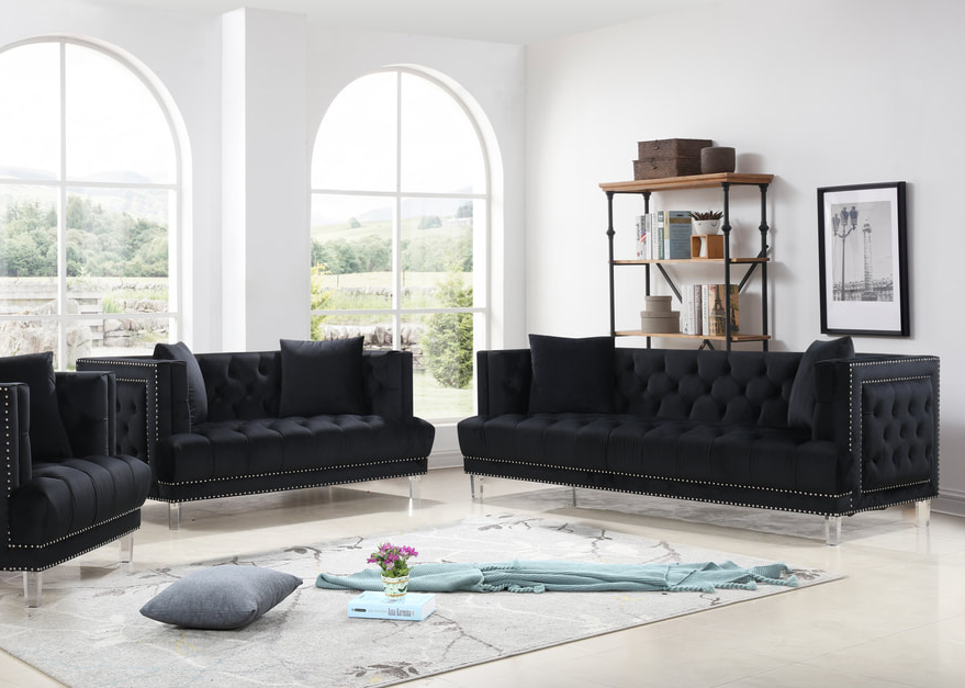 Lucas Black - 2PC or 3PC Sofa, Loveseat & Chair