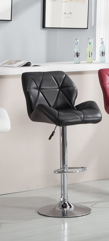 HHC2201 (Negro) Taburete de bar con asiento envolvente