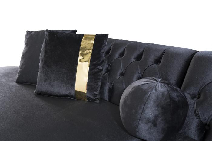 Ella Velvet Black Curved Sectional.Coming Soon.