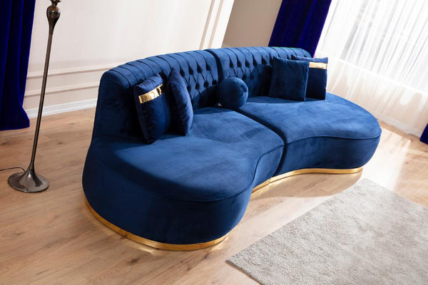 Ella  Blue Velvet Curved Sectional.Coming Soon.